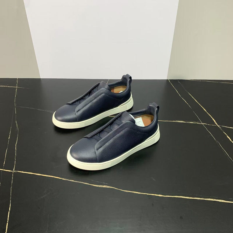 New Genia Men's Slip-On Loafers | Genuine Leather Luxury Sneakers with Sheepskin Lining | Premium Casual Driving Shoes | 6188