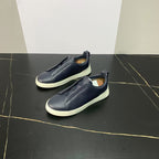 New Genia Men's Slip-On Loafers | Genuine Leather Luxury Sneakers with Sheepskin Lining | Premium Casual Driving Shoes | 6188