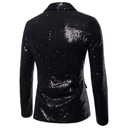 Men's Performance Blazer Sequins Suit Jacket Fit Wedding Coat | X36-X20