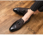 Herren Vintage Slipper mit Quaste, bequeme, rutschfeste Gummisohle, Freizeitschuhe | 1109-58