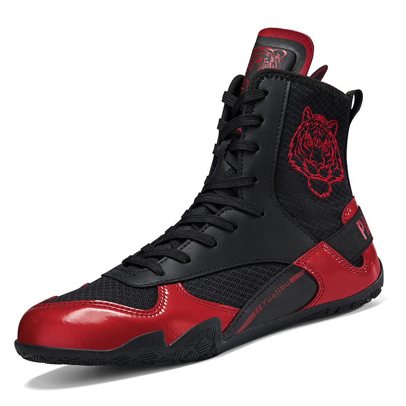 Qiku Bao Combat Sports Shoes | Unisex Wrestling & Boxing Shoes | Gum Rubber Sole for Muay Thai & Martial Arts | QK1139
