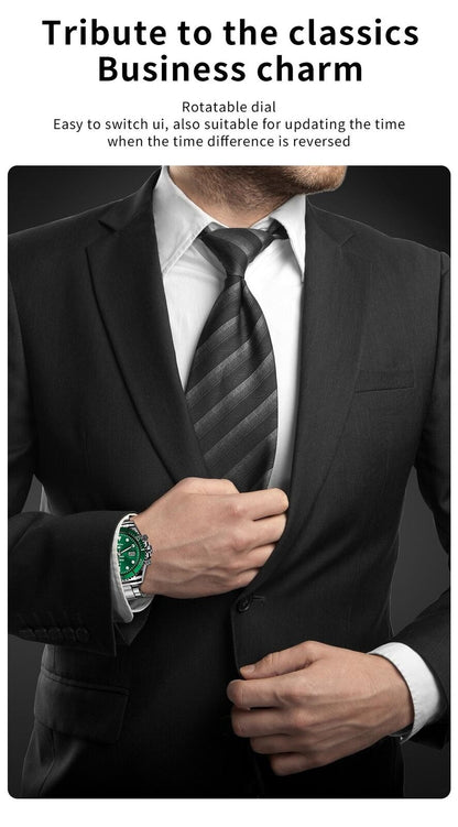 Orologio da uomo con cinturino in acciaio BT Call Smart Watch Rolex Style Business Sports Smart Watch | AW-12 