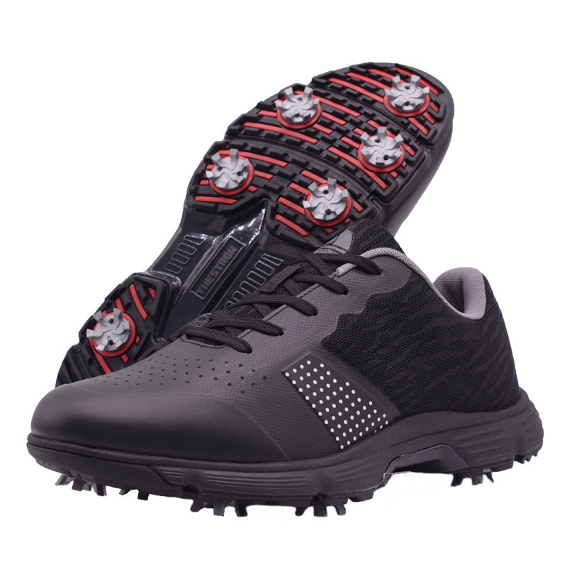 THESTRON Men's Big Size Waterproof Golf Shoes | Spiked Athletic Sneakers Size US 7-15 | T615