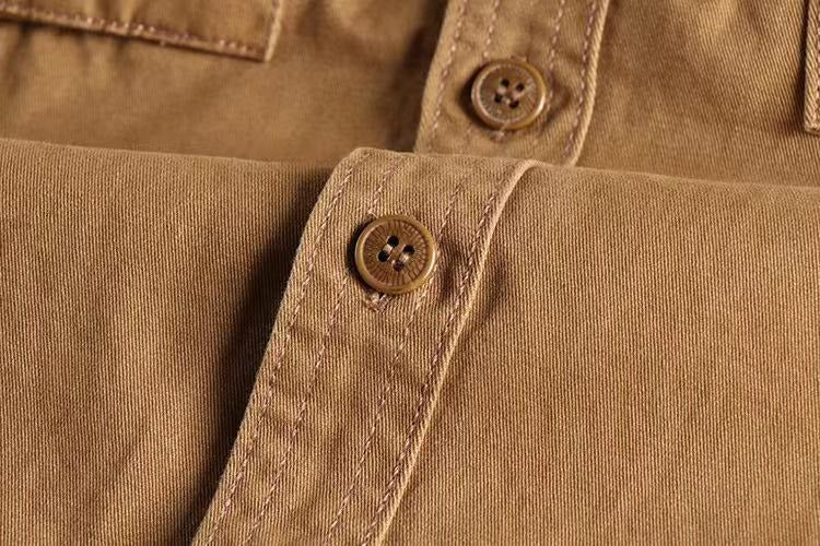 Vintage Workwear Doppeltaschenhemd Retro Casual Classic Shirt Top für Herren | V38 