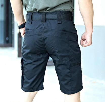 Short de travail cargo pour homme avec plusieurs poches pour course à pied, entraînement, randonnée, pantalon tactique imperméable | RSP01 