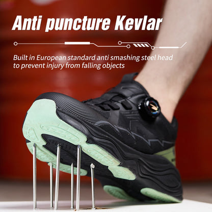 Men's Steel Toe Safety Boots: Anti-Smash & Anti-Puncture Kevlar Sole Protection Safety Boots | 7928