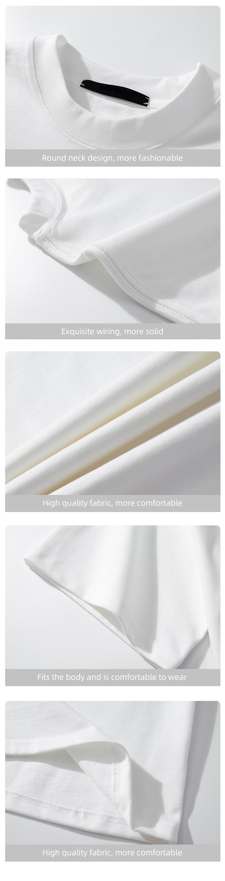 Schweres Baumwoll-T-Shirt für Herren – Sommerliche, lässige, lockere Passform, einfarbig, kurze Ärmel | BT1014 