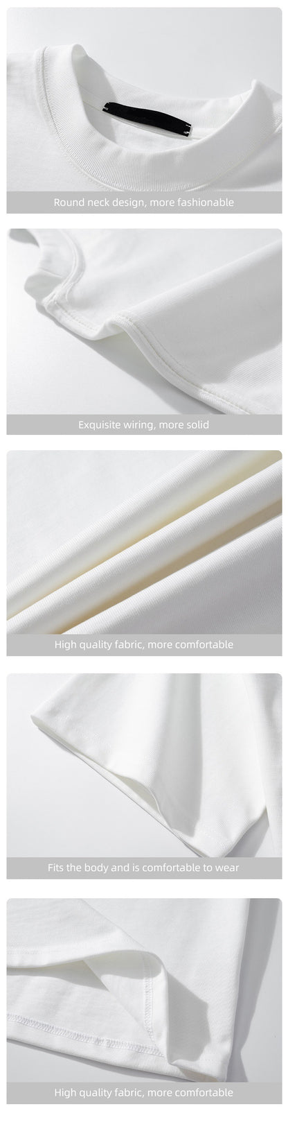 Schweres Baumwoll-T-Shirt für Herren – Sommerliche, lässige, lockere Passform, einfarbig, kurze Ärmel | BT1014 