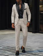 Zweiteiliger Herrenanzug mit einem Knopf, Smoking, Smart Fit, Anzug für den Abschlussball, Hochzeits-Smoking | 1988