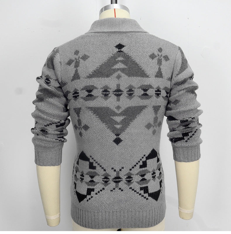 Herren Wind Jacquard Strickpullover Langarm Oberbekleidung Jacke Top | SY0052 