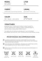 Kleiner, vielseitiger All-in-One-Rucksack für Männer und Frauen zum Wandern, 25 l | KA-2353 