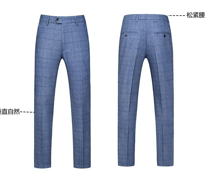 Dreiteiliger Anzug im britischen Stil für Herren, Business Casual, kariert, für Bräutigam und Hochzeitskleid, schmale Anzüge | 6835