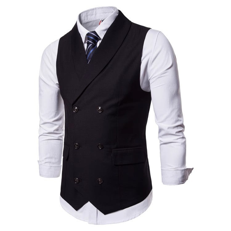 Men‘s Double-Breasted Vest | 2026 Autumn Business Casual Waistcoat | Classic English Style Suit Vest | SBT002