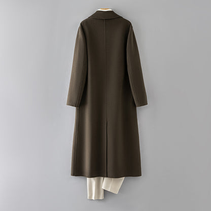 Ekeweer Longline 100% Wool Coat for Tall Men | Double-Faced Wool Overcoat | Handcrafted Fall & Winter Long Trench Coat | 86765