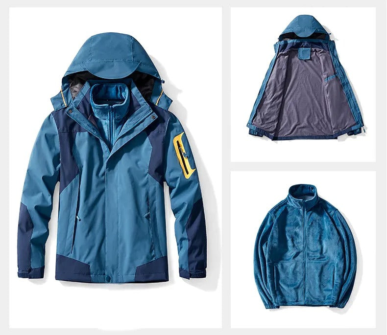 Unisex Wintersport Wandern Bergfüllung Baumwolle Polarfleece Drei-in-Eins Outdoor Wanderjacke | 