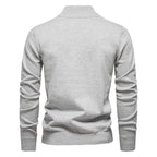 Herren-Pullover aus Baumwolle mit Viertelreißverschluss – Poloshirt aus einfarbigem Strick mit Stehkragen | ZSW-03 