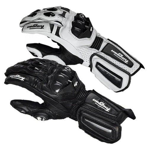 Furygan Leather Motorcycle Gloves Carbon Fiber Racing Gauntlets with Knuckle Protection & Ventilation for Sport Riding