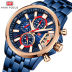 Herren Edelstahl Uhren Chronograph Uhr Luxus Leuchtende Quarz Armbanduhr | MF0352G 
