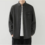 Herren Slim Fit Denim Langarmhemd Trendy Style Casual Arbeitsjacke Hemd | MT8003 