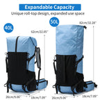 Royal Mountain 40L+10 Roll-Top Rucksack – Erweiterbarer Wanderrucksack UK | 1316 