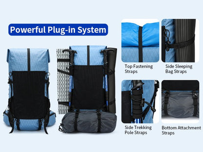 Royal Mountain 40L+10 Roll-Top Rucksack – Erweiterbarer Wanderrucksack UK | 1316 