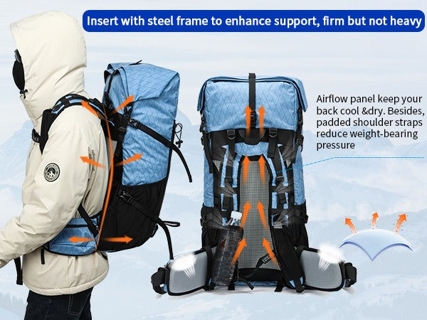 Royal Mountain 40L+10 Roll-Top Rucksack – Erweiterbarer Wanderrucksack UK | 1316 