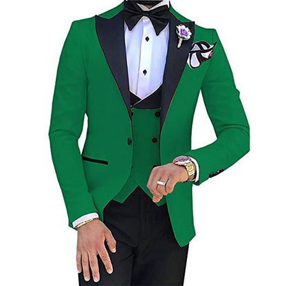 Costume 3 pièces pour homme coupe slim pour marié, soirée formelle, bal de fin d'année et mariage, smoking, veste, pantalon et gilet