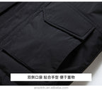 Kurze Herren-Daunenjacke – Wasserdichter weißer Entendaunenmantel mit Revers | L23 