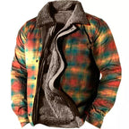 Herren Plus Size Casual Aztec Geometric Print Fleecejacke Streetwear Herbst Winter Loose Fit Mantel | TS-6594 