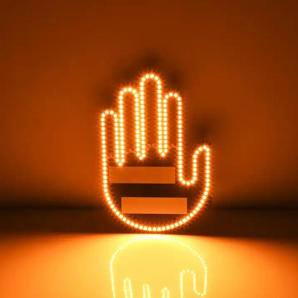 Auto Finger Licht mit Fernbedienung Geste Licht Auto Bernstein Mittelfinger Warnung Bremslicht 