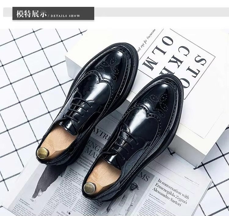 Men Formal Leather Shoes Dress Wedding Oxford Brogue Male Footwear Work Boots