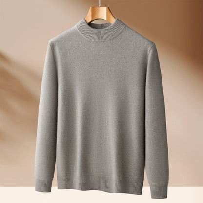 Men's Premium Cashmere Blend Sweater Chunky Knit Crew Neck Pullover Winter Warm Relaxed Fit Knitwear | JW-039