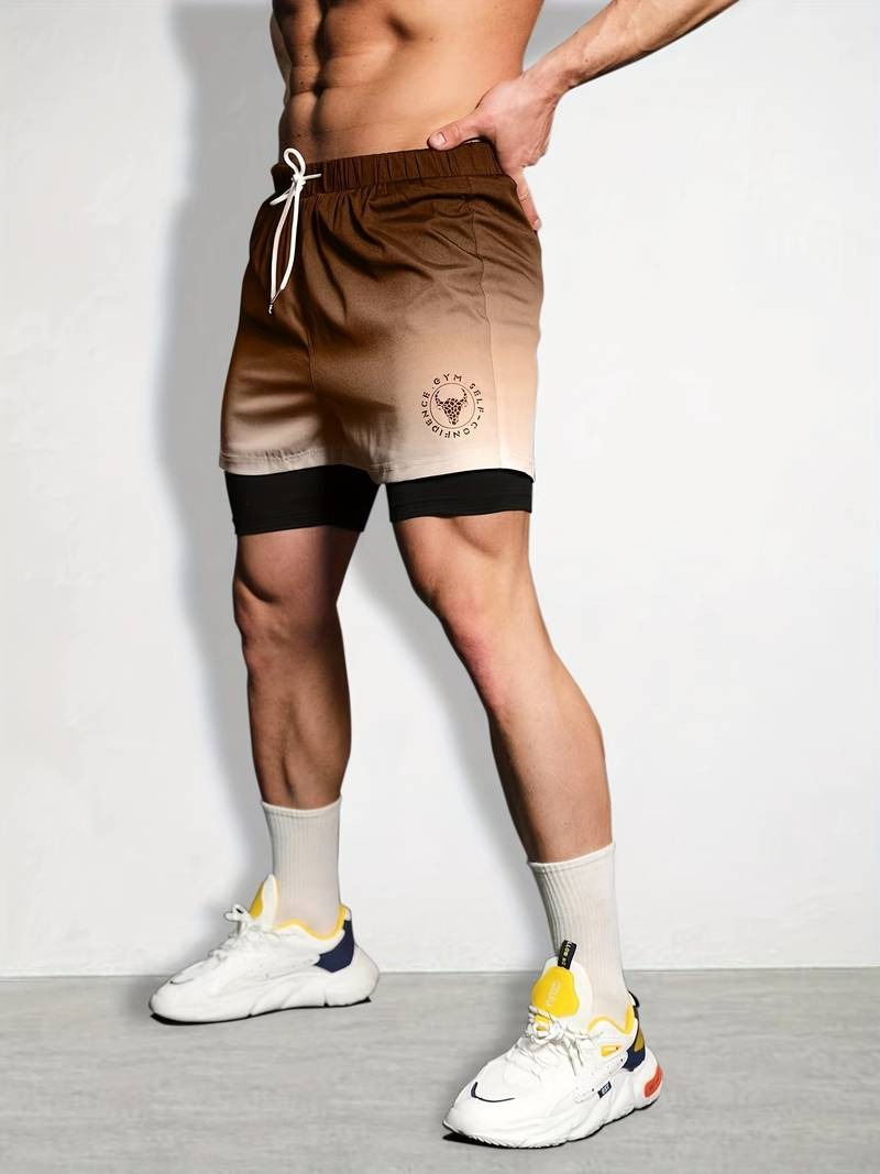 Doppellagige Shorts, Stretching, Sport, Sommer, Fitnessstudio, Workout, 2-in-1, dehnbare Shorts | SX230521 