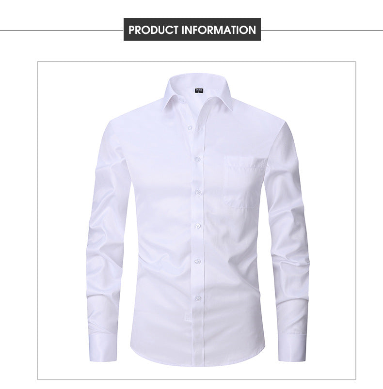 Herren Langarmhemd Gestreift Business Einfarbig Arbeit Formal Freizeithemd | FS05 