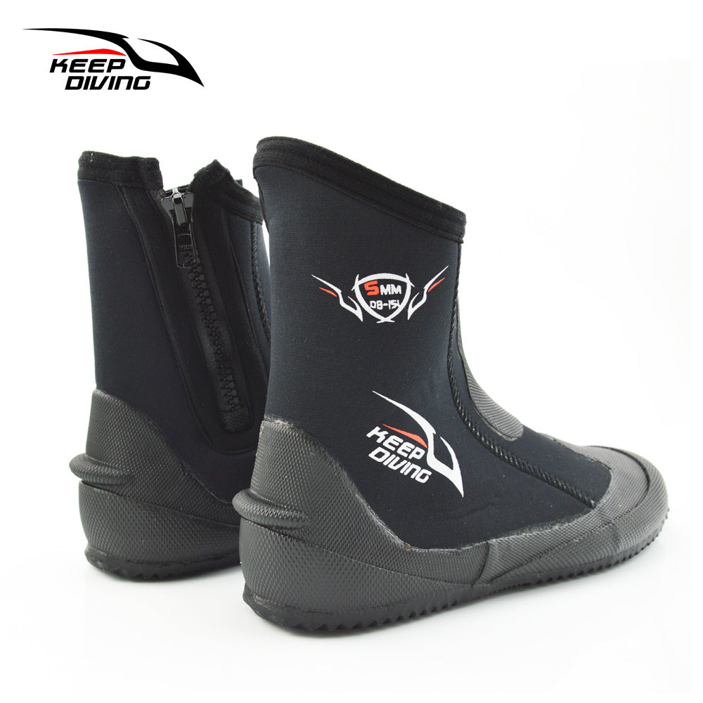 KEEP DIVING 5mm Neoprene Dive Boots | High-Elasticity Vulcanized Water Shoes for Diving & Fishing | Thermal Slip-On Boots | DB-151
