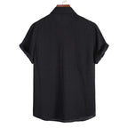 Einfarbiges Herrenhemd mit Revers und kurzen Ärmeln im Business-Casual-Sommerstil | CCS05 