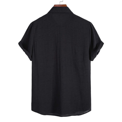 Einfarbiges Herrenhemd mit Revers und kurzen Ärmeln im Business-Casual-Sommerstil | CCS05 