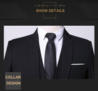 3-teiliger Slim Fit-Anzug für Herren in luxuriöser Qualität fürs Büro, Hochzeit, formelle Kleidung, Bräutigam, Business-Jacke, Weste und Hose | AD3006 