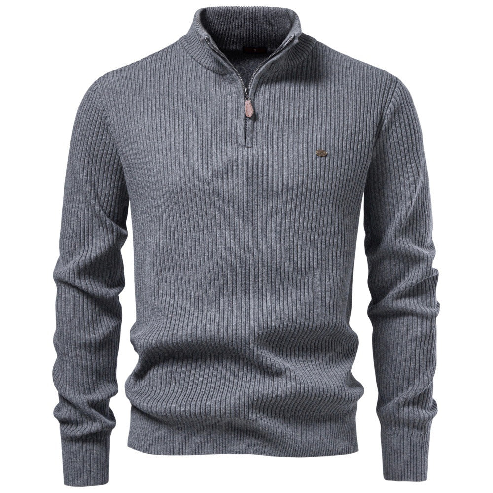 Men's Half-Zip Stand Collar Knit Sweater | 2026 Winter Business Casual Pullover | Warm Cotton-Blend Jumper | SW258