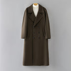 Ekeweer Longline 100% Wool Coat for Tall Men | Double-Faced Wool Overcoat | Handcrafted Fall & Winter Long Trench Coat | 86765