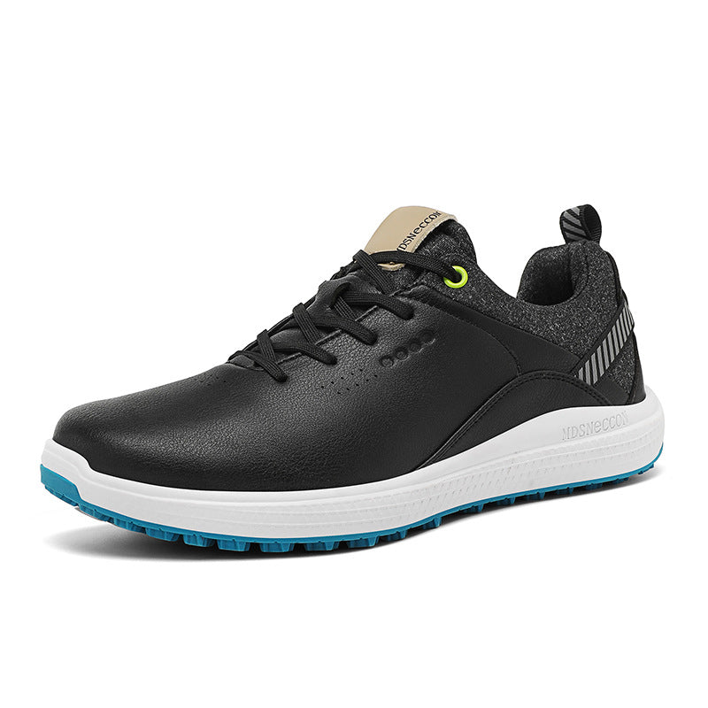 Men's Waterproof Golf Shoes | Anti-Slip Soft Spike Sneakers Breathable Microfiber Athletic All Weather Golf Trainers