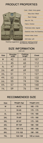 Herren Multi Taschen Cargo Weste Angeln Pullover Für Klettern Camping Wandern Sommer Weste Top 