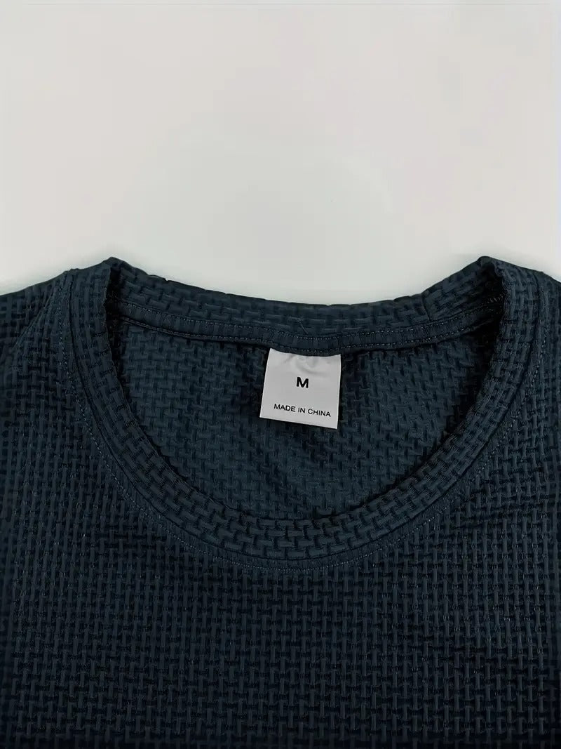 Herren-T-Shirt mit Bambusstreifen, kurzärmelig, atmungsaktiv, dehnbar, für den Sommer, Freizeitkleidung | 115 CSF 