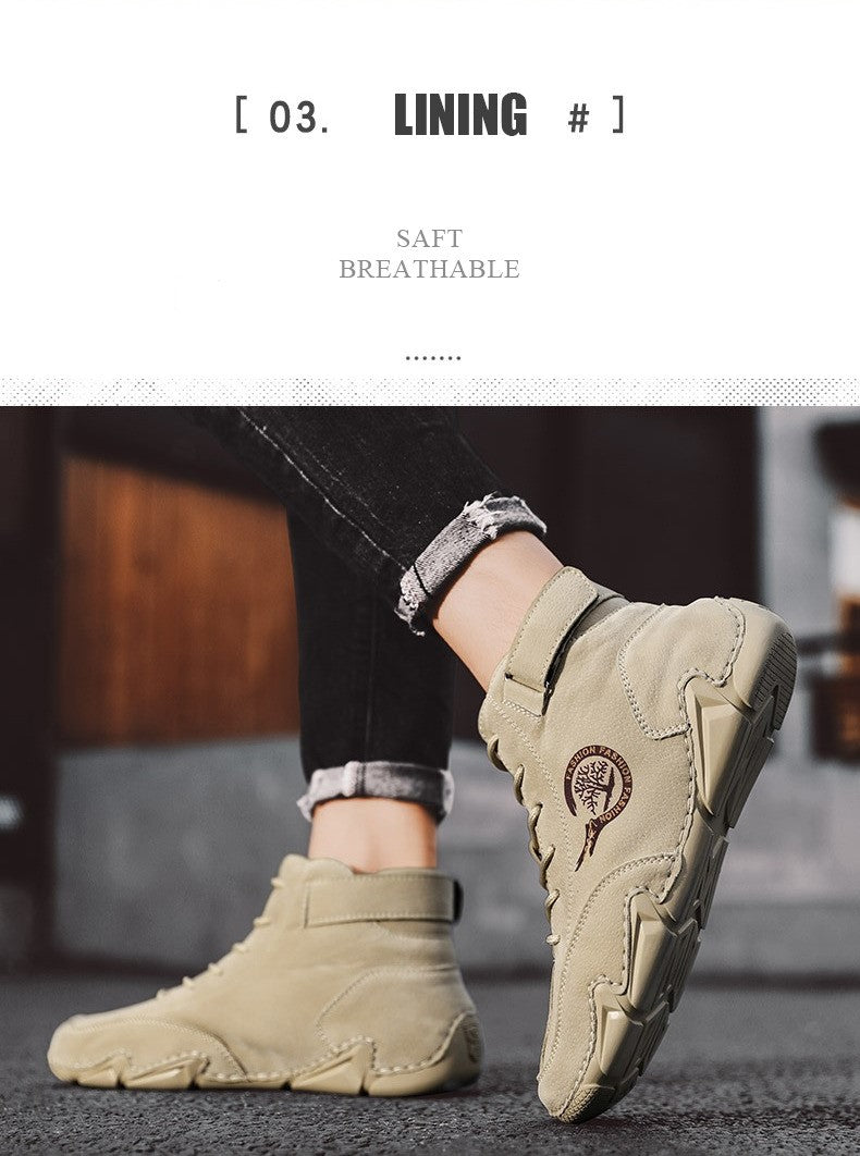 Flache kurze Herrenstiefel, Modetrend, Outdoor, echte, lässige Martin-Stiefeletten | 88377 