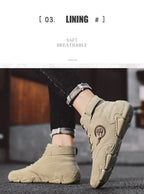 Flache kurze Herrenstiefel, Modetrend, Outdoor, echte, lässige Martin-Stiefeletten | 88377 