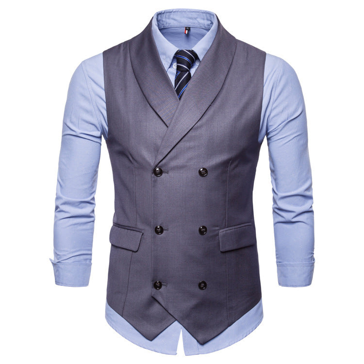 Men‘s Double-Breasted Vest | 2026 Autumn Business Casual Waistcoat | Classic English Style Suit Vest | SBT002
