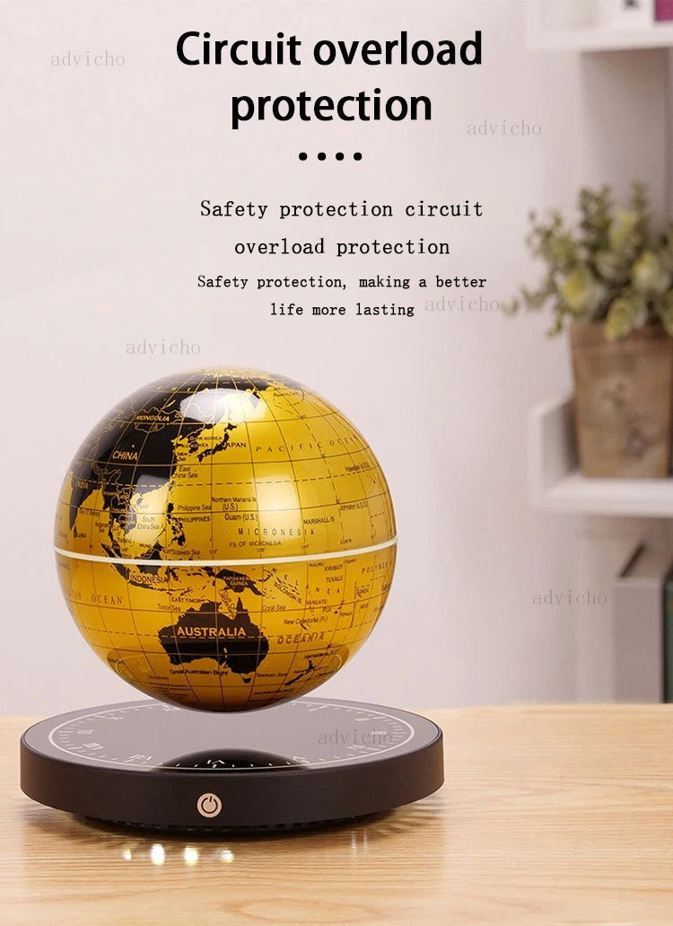 Lampe de table de luxe en forme de globe magnétique en lévitation, globe terrestre flottant, décoration pour la maison et le bureau, cadeau avec veilleuse | 