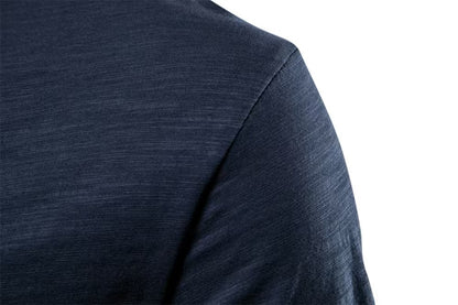 Herren T-Shirt mit tiefem V-Ausschnitt, 100 % Baumwolle, einfarbig, V-Kragen, hochwertiges Basic-T-Shirt | F037 