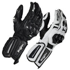 Furygan AFS10 Leather Motorcycle Gloves | Carbon Fiber Racing Gauntlets with Knuckle Protection & Ventilation for Sport Riding | JC001