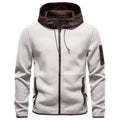 Men's Suede & Fleece Spliced Hoodie Jacket 2026 Winter Thick Warm Zip-Up Sweatshirt Casual Outerwear
